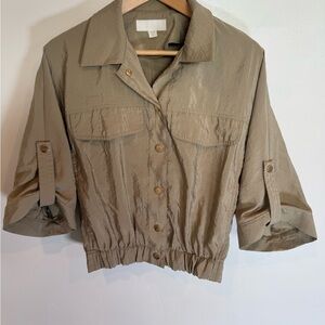 Zara Tan Utility Top Lightweight Blend